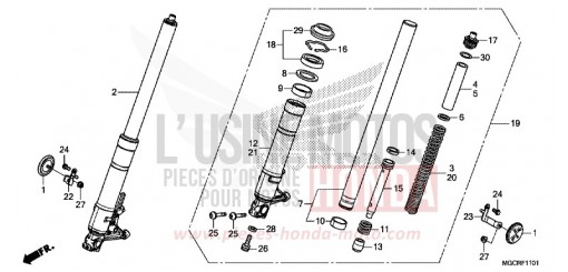 FOURCHETTE AVANT (CB1100NA/NAD) CB1100NAJ de 2018